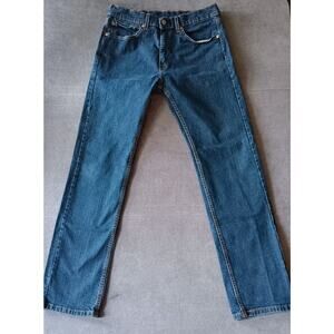 Levis 505 Jeans Mens 32 Blue Denim Cotton Stretch Regular Straight Measure 32x31